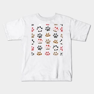 Santa Claus made of paw prints cute Kids T-Shirt